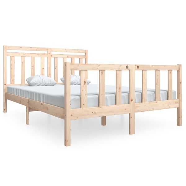 vidaXL Estrutura de cama 140x190 cm madeira maciça