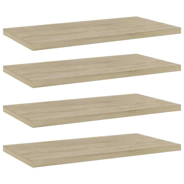 vidaXL Prateleiras estante 4pcs 40x20x1,5cm contraplacado cor carvalho