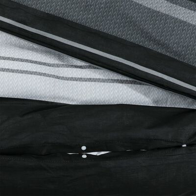 vidaXL Conjunto de capa de edredão 240x220cm algodão preto e branco