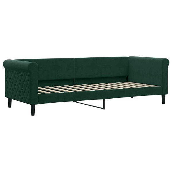 vidaXL Sof&aacute;-cama 80x200 cm veludo verde-escuro