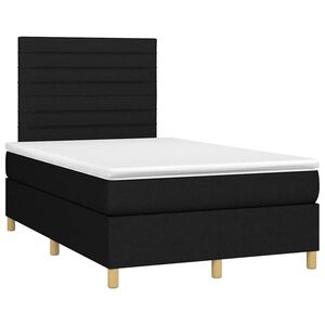 vidaXL Cama boxspring com colch&atilde;o 120x190 cm tecido preto