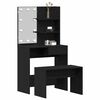 vidaXL Conjunto de Mesa de Maquiagem com LED 2 pcs Carvalho Preto