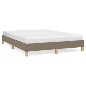 vidaXL Cama sem colch&atilde;o 160x200 cm tecido castanho-acinzentado