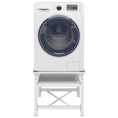 vidaXL Suporte máquina lavar c/ prateleira extraível branco
