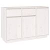 vidaXL Aparador 110x34x75 cm madeira de pinho maci&ccedil;a branco
