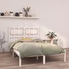 vidaXL Estrutura de cama casal 135x190 cm madeira maci&ccedil;a branco