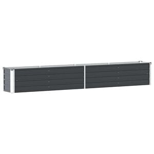 vidaXL Canteiro elevado jardim a&ccedil;o galvanizado 320x40x45 cm antracite
