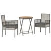 vidaXL Conjunto Bistro de Jardim 3 unid. Cinzeto vime PE