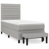 vidaXL Cama com molas/colch&atilde;o 90x190 cm tecido cinzento-claro