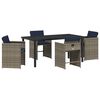 vidaXL Conjunto de Jantar para Jardim 5 unid. Cinzeto vime PE