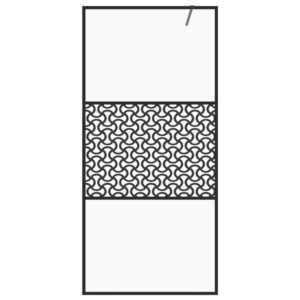 vidaXL Divisória de chuveiro c/ vidro transparente ESG 100x195cm preto