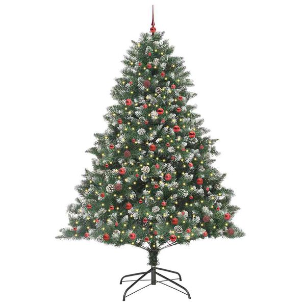 vidaXL &Aacute;rvore de Natal Artificial Verde 240 cm PVC, Pl&aacute;stico e A&ccedil;o