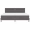 vidaXL Cama Box com colch&atilde;o Cinzeto 200 x 200 cm Couro sint&eacute;tico
