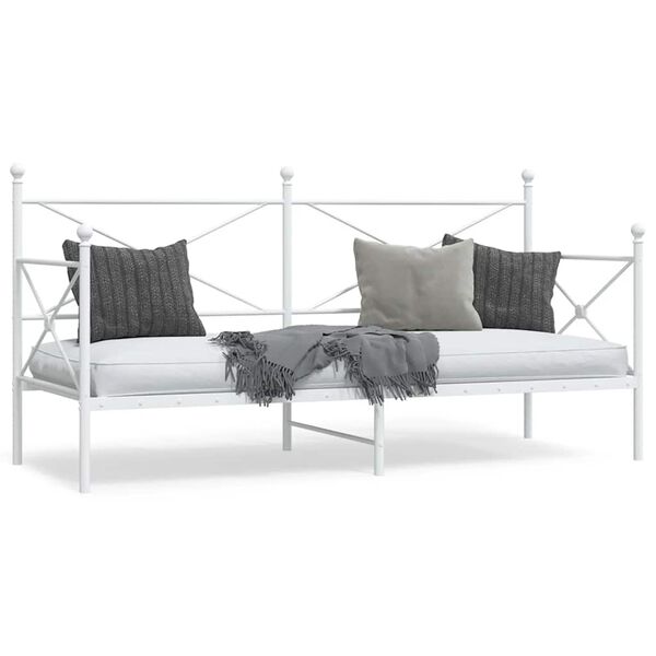 vidaXL Cama de Dia sem Colch&atilde;o 75x190 cm a&ccedil;o branco