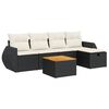 vidaXL 6 pcs conjunto sof&aacute;s de jardim c/ almofad&otilde;es vime PE preto
