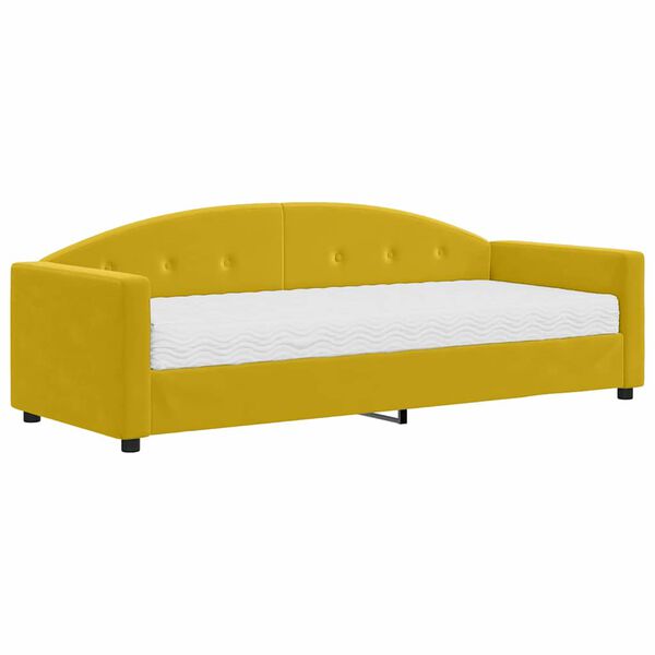 vidaXL Sof&aacute;-cama com colch&atilde;o 80x200 cm veludo amarelo