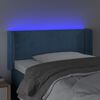 vidaXL Cabeceira de cama c/ luzes LED veludo 83x16x78/88cm azul-escuro
