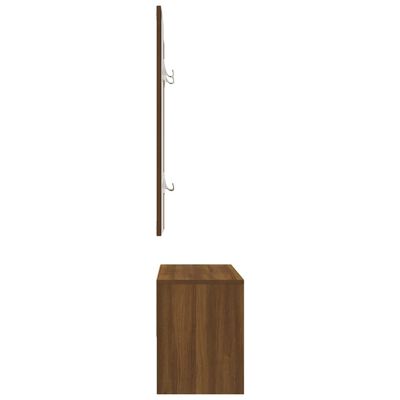 vidaXL Conjunto móveis de corredor derivados madeira carvalho castanho