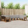 vidaXL Conjunto de Sof&aacute;s para Exterior 10 pcs Cinza Natural e Claro