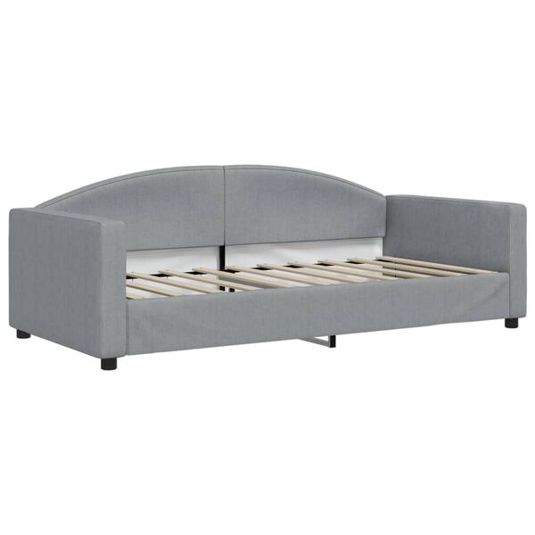 vidaXL Sof&aacute;-cama c/ gavet&atilde;o e colch&otilde;es 90x190 cm tecido cinzento-claro