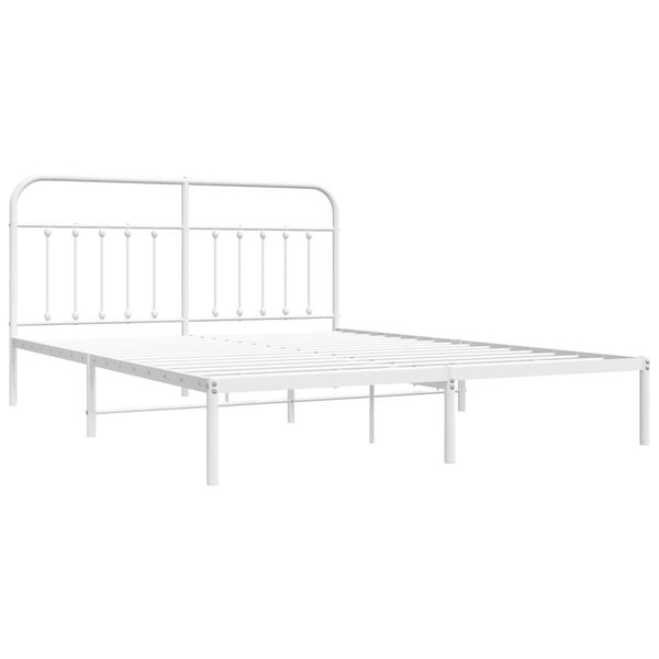 vidaXL Estrutura de cama com cabeceira 183x213 cm metal branco