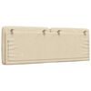 vidaXL Almofadão de cabeceira 140 cm tecido creme