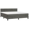 vidaXL Cama box spring c/ colch&atilde;o/LED 180x200cm veludo cinzento-escuro