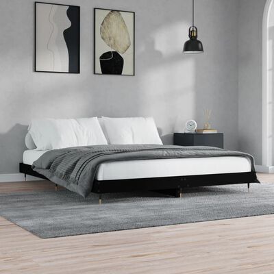 vidaXL Estrutura de cama 200x200 cm derivados de madeira preto