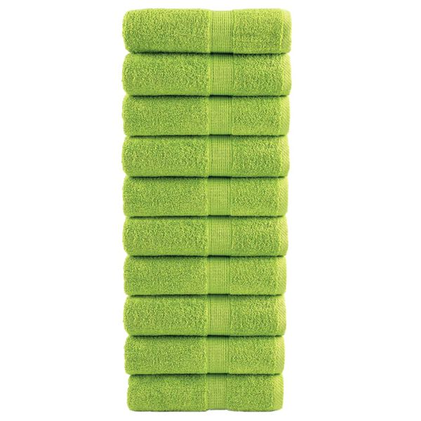 vidaXL Toalhas de bid&eacute; premium SOLUND 10pcs 30x50cm 600gsm verde ma&ccedil;a