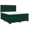 vidaXL Cama com molas/colch&atilde;o 180x200 cm veludo verde-escuro