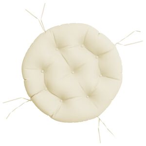 vidaXL Almofad&atilde;o redondo &Oslash; 60 x11 cm tecido oxford branco nata
