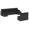 vidaXL 9 pcs conjunto de sof&aacute;s p/ jardim c/ almofad&otilde;es vime PE preto