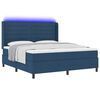 vidaXL Cama Box Spring LED com colch&atilde;o Azul 180 x 200 cm tecido