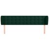 vidaXL Cabeceira de cama c/ abas veludo 163x23x78/88cm verde-escuro