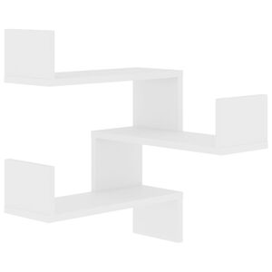 vidaXL Prateleiras de Parede Montagem na parede Branco