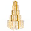 vidaXL Torre de caixas de presentes de Natal LED 250 LED Branco quente