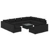vidaXL 12 pcs conjunto lounge de jardim c/ almofad&otilde;es vime PE preto