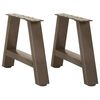 vidaXL P&eacute;s para mesa de centro em formato A, 2 pe&ccedil;as, 40x(30-31) cm, a&ccedil;o