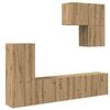 vidaXL Unidade de TV de Parede 5 pcs Carvalho Artesanal