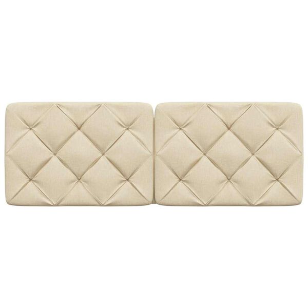vidaXL Almofadão de cabeceira 140 cm tecido creme