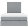 vidaXL Estrutura de cama otomana com colch&atilde;o cinza claro tecido