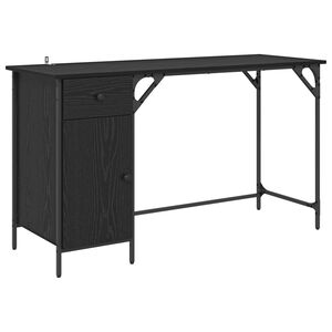 vidaXL Secret&aacute;ria de computador Carvalho Preto 131 x 48 x 75 cm