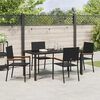 vidaXL Conjunto de Jantar para Jardim com almofada 5 pcs Preto vime PE