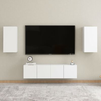 vidaXL Móvel de TV 30,5x30x60 cm contraplacado branco