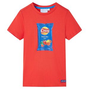 vidaXL T-shirt de manga curta para crian&ccedil;a vermelho 140