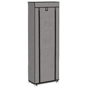 vidaXL Sapateira com cobertura 57x29x162 cm tecido cinzento