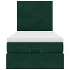 vidaXL Estrutura de cama otomana colchões 90x200cm veludo verde escuro
