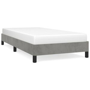 vidaXL Estrutura de cama sem colchão 90x190 cm veludo cinzento-claro
