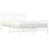 vidaXL Estrutura de cama com cabeceira e p&eacute;s 140x200 cm metal branco