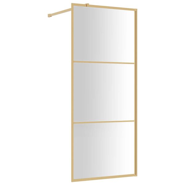 vidaXL Divis&oacute;ria de chuveiro 90x195 cm vidro transparente ESG dourado
